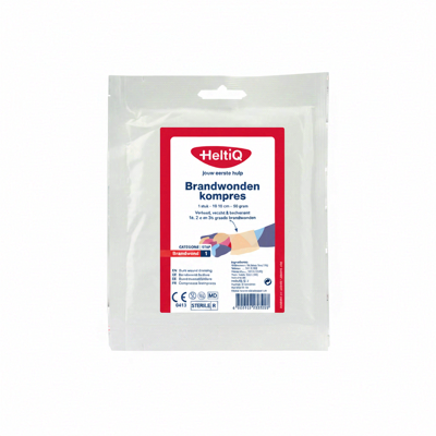 HeltiQ Brandwondenkompres 1 sachet 10 x 10 cm HeltiQ Brandwondenkompres 1 sachet 10 x 10 cm