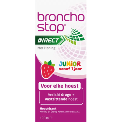 Bronchostop Direct Met Honing Junior 120 ML Bronchostop Direct Met Honing Junior 120 ML