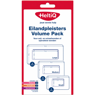HeltiQ Eilandpleisters Volume Pack 1 karton 6 st. HeltiQ Eilandpleisters Volume Pack 1 karton 6 st.