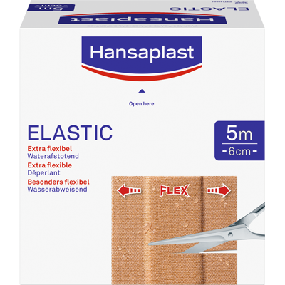 Hansaplast elastische zwachtels - verband op rol - wondverband - wondverzorging - waterdicht verband - 5 m x 6 cm Hansaplast elastische zwachtels - verband op rol - wondverband - wondverzorging - waterdicht verband - 5 m x 6 cm