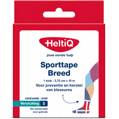 HeltiQ Sporttape Breed 3,75 cm x 10 m 1 karton 1 st. HeltiQ Sporttape Breed 3,75 cm x 10 m 1 karton 1 st.