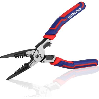 WORKPRO 7-in-1 naaldtang, draadstriptang, snijder, krimptang, sleutel 200 mm WORKPRO 7-in-1 naaldtang, draadstriptang, snijder, krimptang, sleutel 200 mm