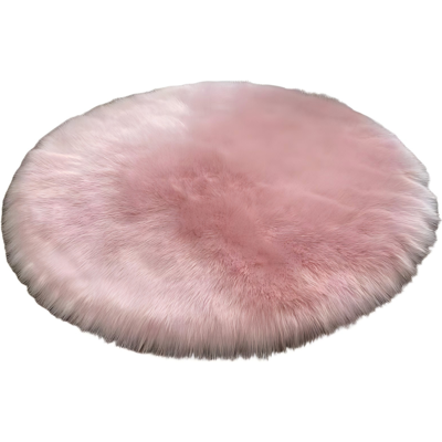 【€3 korting bij besteding vanaf €10】Pluche vloerkleed van imitatie wol, ronde vorm, 90x90 cm, zacht hoogpolig, antislip vloermat voor slaapkamer, woonkamer en babykamer (roze) 【€3 korting bij besteding vanaf €10】Pluche vloerkleed van imitatie wol, ronde vorm, 90x90 cm, zacht hoogpolig, antislip vloermat voor slaapkamer, woonkamer en babykamer (roze)