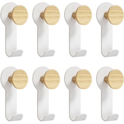 KAPANOU Dual Coat Haakjes voor Muur gemonteerd Set van 8, Rustieke Houten Haak met Zwaargebouwde Metalen Hanghaak voor Handdoeken, Hoeden, Rugzakken, Haakjes voor Home Decor voor Deur, Badkamer, Slaapkamer, Entree (Bruin Hout / Wit) KAPANOU Dual Coat Haakjes voor Muur gemonteerd Set van 8, Rustieke Houten Haak met Zwaargebouwde Metalen Hanghaak voor Handdoeken, Hoeden, Rugzakken, Haakjes voor Home Decor voor Deur, Badkamer, Slaapkamer, Entree (Bruin Hout / Wit)