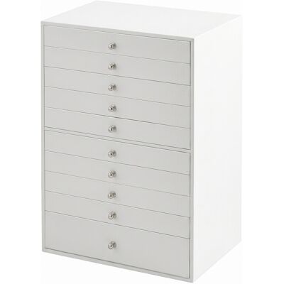 Ochama Sieraden Organizer met Lades, Grote Opbergdoos, Modern Cadeau-idee voor Slaapkamer, 10-Lagen, Wit Ochama Sieraden Organizer met Lades, Grote Opbergdoos, Modern Cadeau-idee voor Slaapkamer, 10-Lagen, Wit