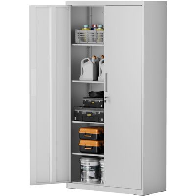 Ochama 5-Laags Archiefkast, Multifunctionele Kast, Stalen Opbergkast, Dubbele Deuren, Grijs Ochama 5-Laags Archiefkast, Multifunctionele Kast, Stalen Opbergkast, Dubbele Deuren, Grijs