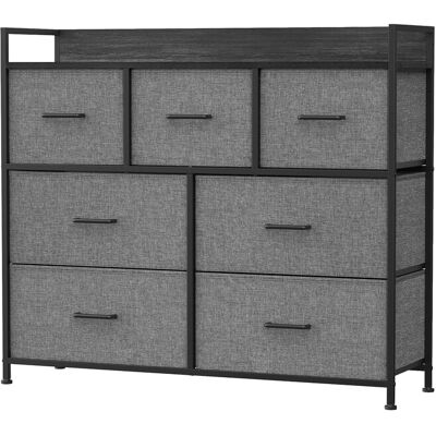 Ochama Ladekast met 7 Lades, Kast, Metalen Frame, Industrieel Design, Grijs-Antraciet Ochama Ladekast met 7 Lades, Kast, Metalen Frame, Industrieel Design, Grijs-Antraciet