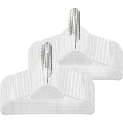 Ochama Set van 50 antislip kledinghangers, fluwelen jashangers met 360° draaibare roestvrije haak en ingebouwde stropdasstang, slank ruimtebesparend profiel 42,7x22x0,6cm, ideaal voor overhemden, broeken, sjaals, pakken, accessoires, kledingkast, Wit Ochama Set van 50 antislip kledinghangers, fluwelen jashangers met 360° draaibare roestvrije haak en ingebouwde stropdasstang, slank ruimtebesparend profiel 42,7x22x0,6cm, ideaal voor overhemden, broeken, sjaals, pakken, accessoires, kledingkast, Wit
