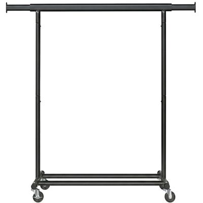 Ochama Kledingrek op Wielen, Stevige Kledingstang, 45 x (92-132) x 161,5 cm, met Uitschuifbare Hangstang, 100 kg Draagvermogen, Draagbaar, Zwart Ochama Kledingrek op Wielen, Stevige Kledingstang, 45 x (92-132) x 161,5 cm, met Uitschuifbare Hangstang, 100 kg Draagvermogen, Draagbaar, Zwart