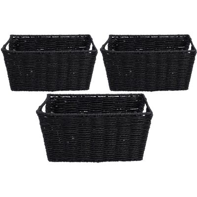 Home & Styling set van 3 decoratieve geweven papiermanden met metalen frame, stapelbare kubusmanden voor kasten Home & Styling set van 3 decoratieve geweven papiermanden met metalen frame, stapelbare kubusmanden voor kasten