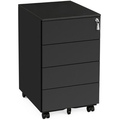 Ochama Afgesloten mobiele archiefkast – Inktzwart, 4 laden, voorgeassembleerd, voor documenten & kantoorbenodigdheden, 39 x 45 x 69,3 cm – perfect voor kantoor of thuiskantoor Ochama Afgesloten mobiele archiefkast – Inktzwart, 4 laden, voorgeassembleerd, voor documenten & kantoorbenodigdheden, 39 x 45 x 69,3 cm – perfect voor kantoor of thuiskantoor
