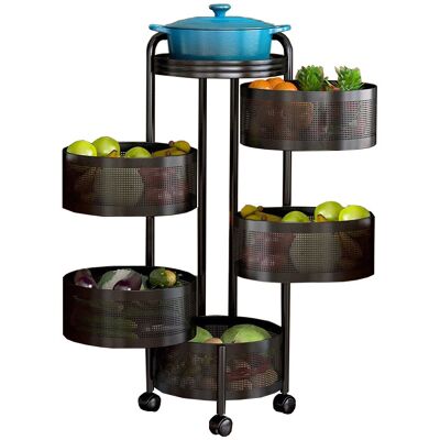 Maxcook 6-laags draaibaar opbergrek voor op de vloer (ronde manden, multifunctionele organizer) Maxcook 6-laags draaibaar opbergrek voor op de vloer (ronde manden, multifunctionele organizer)