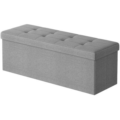 Ochama Opklapbare opbergkist – Lichtgrijs, 38 x 110 x 38 cm, voeteneinde & voetenbankje, max. belasting 300 kg – ideaal voor woonkamer, slaapkamer of entree Ochama Opklapbare opbergkist – Lichtgrijs, 38 x 110 x 38 cm, voeteneinde & voetenbankje, max. belasting 300 kg – ideaal voor woonkamer, slaapkamer of entree