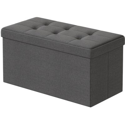 JOYFURNOS opbergbank, 38 x 76 x 38 cm, voeteneindbank, opbergbox, geschikt voor woonkamer, slaapkamer, hal, donkergrijs JOYFURNOS opbergbank, 38 x 76 x 38 cm, voeteneindbank, opbergbox, geschikt voor woonkamer, slaapkamer, hal, donkergrijs