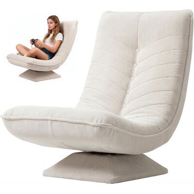 KAUFHOF Galeria Kaufhof 360° Draaibare Vloerstoel voor Woonkamer, Geen Montage Vereist, Beige Corduroy Verstelbare & Opvouwbare Rugleuning, Ondersteunt tot 150 kg, 60 x 105 x 87 cm Ideale Gamestoel of Leesstoel KAUFHOF Galeria Kaufhof 360° Draaibare Vloerstoel voor Woonkamer, Geen Montage Vereist, Beige Corduroy Verstelbare & Opvouwbare Rugleuning, Ondersteunt tot 150 kg, 60 x 105 x 87 cm Ideale Gamestoel of Leesstoel
