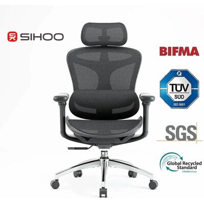 Sihoo Doro C300 ergonomische kantoorstoel met ultra zachte 3D armleuningen, dynamische rugondersteuning voor thuiswerk, verstelbare rugleuning bureaustoel (zwart) Sihoo Doro C300 ergonomische kantoorstoel met ultra zachte 3D armleuningen, dynamische rugondersteuning voor thuiswerk, verstelbare rugleuning bureaustoel (zwart)