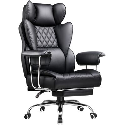 GTPlayer gamingstoel, directiestoel met voetensteun, ergonomische stoel met zware constructie, hoge rugleuning en lendensteun, draaibare computerstoel, thuis relaxstoel, zwart GTPlayer gamingstoel, directiestoel met voetensteun, ergonomische stoel met zware constructie, hoge rugleuning en lendensteun, draaibare computerstoel, thuis relaxstoel, zwart