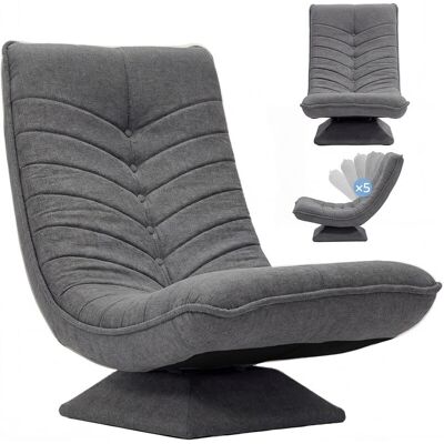 KAUFHOF Galeria Kaufhof 360° Draaibare Vloerstoel voor Woonkamer, Geen Montage Vereist, Grijs Corduroy Verstelbare & Opvouwbare Rugleuning, Ondersteunt tot 150 kg, 60 x 105 x 87 cm Ideale Gamestoel of Leesstoel KAUFHOF Galeria Kaufhof 360° Draaibare Vloerstoel voor Woonkamer, Geen Montage Vereist, Grijs Corduroy Verstelbare & Opvouwbare Rugleuning, Ondersteunt tot 150 kg, 60 x 105 x 87 cm Ideale Gamestoel of Leesstoel