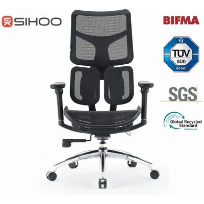 Sihoo Dora S100 ergonomische bureaustoel: zwart frame, zwart mesh Sihoo Dora S100 ergonomische bureaustoel: zwart frame, zwart mesh