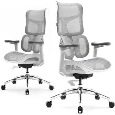 Sihoo Dora S100 ergonomische bureaustoel met wit frame en wit mesh Sihoo Dora S100 ergonomische bureaustoel met wit frame en wit mesh