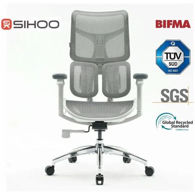 Sihoo Dora S100 ergonomische bureaustoel met wit frame en wit mesh Sihoo Dora S100 ergonomische bureaustoel met wit frame en wit mesh