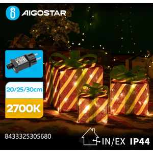 Aigostar Lichtgevende Kerstdozen 20/25/30cm Warm Wit Kerstdoos 8 Lichtstanden + Timer + Geheugenfunctie Aigostar Lichtgevende Kerstdozen 20/25/30cm Warm Wit Kerstdoos 8 Lichtstanden + Timer + Geheugenfunctie