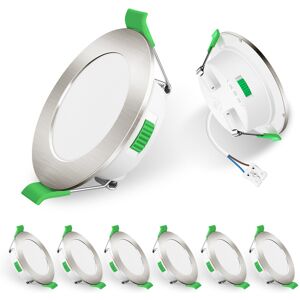 ALIPODLAX LED inbouwspots, nikkel, 4 W, 310 lm, 230 V, 55-68 mm, dimbaar, IP44, warm wit 3.000 K / neutraal wit 4.000 K / koel wit 6.500 K, verstelbaar, voor keuken, badkamer, woonkamer, set van 6 ALIPODLAX LED inbouwspots, nikkel, 4 W, 310 lm, 230 V, 55-68 mm, dimbaar, IP44, warm wit 3.000 K / neutraal wit 4.000 K / koel wit 6.500 K, verstelbaar, voor keuken, badkamer, woonkamer, set van 6
