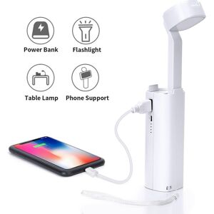 Aigostar LED-bureaulamp, wit, 3 W, 4500 K, 3-niveaus dimbaar met zaklamp, powerbank en telefoonhouder 3-in-1 Aigostar LED-bureaulamp, wit, 3 W, 4500 K, 3-niveaus dimbaar met zaklamp, powerbank en telefoonhouder 3-in-1