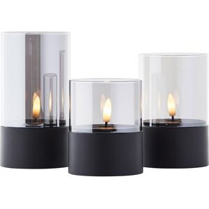 Brilliant Bougie Led Kaarsen, Set Van 3, Zwart/Rookglas Brilliant Bougie Led Kaarsen, Set Van 3, Zwart/Rookglas