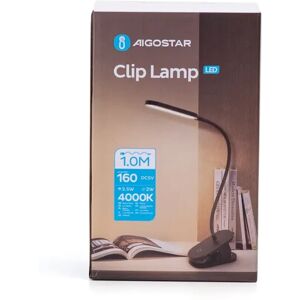 Aigostar led klemlamp oplaadbaar 3 instellingen 4000K natuurlijk wit zwart 2,5 W 160 lm Aigostar led klemlamp oplaadbaar 3 instellingen 4000K natuurlijk wit zwart 2,5 W 160 lm