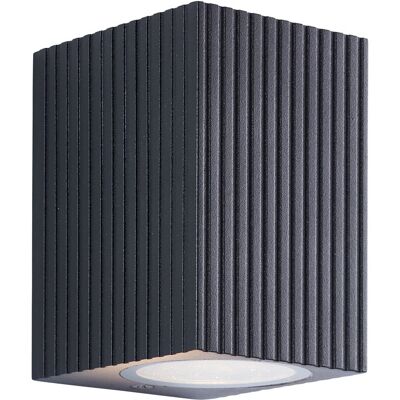 Brilliant Led Buitenlamp, Gu10 Fitting, 10 X 7 X 8 Cm, Aluminium, Geribbeld Ontwerp Brilliant Led Buitenlamp, Gu10 Fitting, 10 X 7 X 8 Cm, Aluminium, Geribbeld Ontwerp