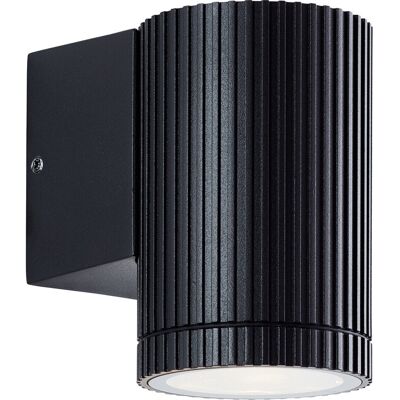 Brilliant Buitenlamp, Gu10, 9,5 X 6,3 Cm, Geribbeld Ontwerp, Aluminium, Zwart Brilliant Buitenlamp, Gu10, 9,5 X 6,3 Cm, Geribbeld Ontwerp, Aluminium, Zwart