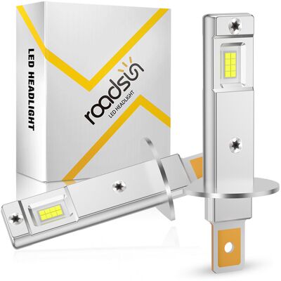 Roadsun LED H1-koplamp, 500% hoger licht op H1-nevellichten, 6500K wit, sterke penetratie, 50.000 uur+, geüpgradede 1:1-uitvoering, mini-formaat, 3 minuten plug-and-play Roadsun LED H1-koplamp, 500% hoger licht op H1-nevellichten, 6500K wit, sterke penetratie, 50.000 uur+, geüpgradede 1:1-uitvoering, mini-formaat, 3 minuten plug-and-play