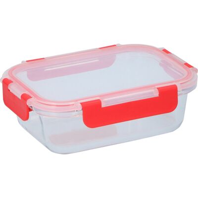 Alpina vershouddoos van borosilicaatglas - transparant/rood, 620 ml Alpina vershouddoos van borosilicaatglas - transparant/rood, 620 ml