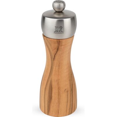 Peugeot Saveurs Peugeot Fidji Zoutmolen - 15 cm, olijfhout en roestvrij staal Peugeot Saveurs Peugeot Fidji Zoutmolen - 15 cm, olijfhout en roestvrij staal