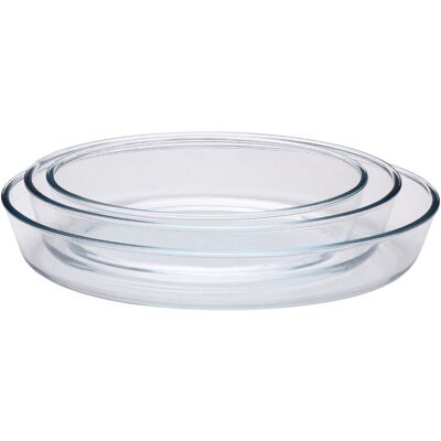 Alpina borosilicate glazen ovenschotel set - 3 stuks, transparant Alpina borosilicate glazen ovenschotel set - 3 stuks, transparant