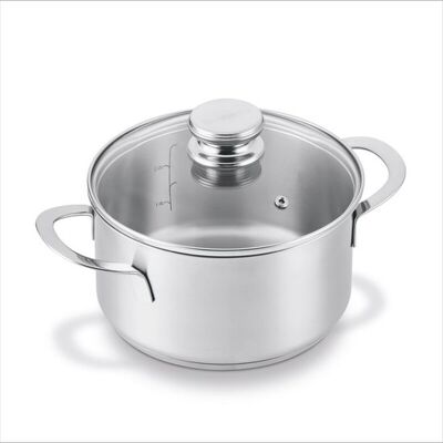 Brabantia Enjoyment kookpan/sauspan - Ø 24 cm - roestvrij staal - glazen deksel - PFAS-vrij - geschikt voor inductie Brabantia Enjoyment kookpan/sauspan - Ø 24 cm - roestvrij staal - glazen deksel - PFAS-vrij - geschikt voor inductie