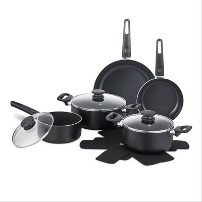 Brabantia Cooking Pleasure set - 7- delig - Inductie - Keramische anti aanbaklaag - 100% PFAS vrij - Zwart Brabantia Cooking Pleasure set - 7- delig - Inductie - Keramische anti aanbaklaag - 100% PFAS vrij - Zwart