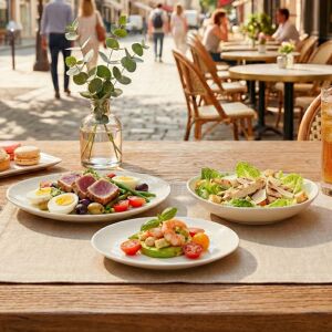 Biologisch servies set Elegante witte keramische borden en kommen, moderne eetcollectie voor dagelijks gebruik en speciale gelegenheden 3-delige set: 10,5" dinerbord ×1, soepbord ×1, 6" salade kom ×1 Biologisch servies set Elegante witte keramische borden en kommen, moderne eetcollectie voor dagelijks gebruik en speciale gelegenheden 3-delige set: 10,5" dinerbord ×1, soepbord ×1, 6" salade kom ×1