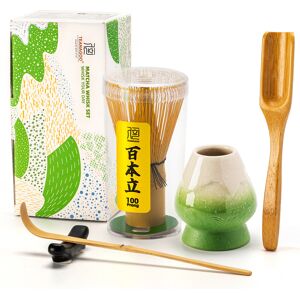 TEANAGOO Matcha Klopper Set, Matcha Klopper (100 tanden) met Groene Houder, 6-delige Traditionele Startersset, Lepel (Chashaku), Theelepel, Bamboe Chasen voor het maken van Latte, Ceremonie Accessoire, Cadeau voor Vriend/Familie, Nieuwjaarsuitverkoop, Top TEANAGOO Matcha Klopper Set, Matcha Klopper (100 tanden) met Groene Houder, 6-delige Traditionele Startersset, Lepel (Chashaku), Theelepel, Bamboe Chasen voor het maken van Latte, Ceremonie Accessoire, Cadeau voor Vriend/Familie, Nieuwjaarsuitverkoop, Top