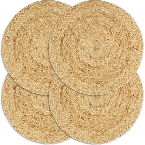vidaXL Placemat 4 stuks Natuurlijk Jute Rond vidaXL Placemat 4 stuks Natuurlijk Jute Rond