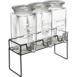 Secret de Gourmet Set van 3 glazen drankdispensers met standaard - 1,5 L Secret de Gourmet Set van 3 glazen drankdispensers met standaard - 1,5 L