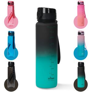 JORDAN&JUDY JORDAN & JUDY Tritan sportwaterfles met handvat, ombre zwart, 1000ml JORDAN&JUDY JORDAN & JUDY Tritan sportwaterfles met handvat, ombre zwart, 1000ml