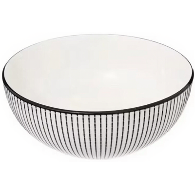 Secret de Gourmet Lunis Porseleinen Saladeschaal - 22 cm, Zwart Secret de Gourmet Lunis Porseleinen Saladeschaal - 22 cm, Zwart