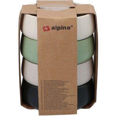 Alpina set van 4 kleine keramische kommen - 9,5 cm, meerkleurig Alpina set van 4 kleine keramische kommen - 9,5 cm, meerkleurig