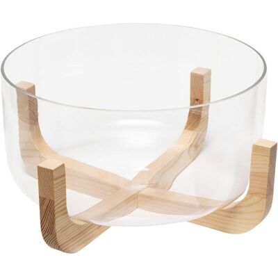 Secret de Gourmet Saladeschaal - 24 cm, hout en transparant glas Secret de Gourmet Saladeschaal - 24 cm, hout en transparant glas