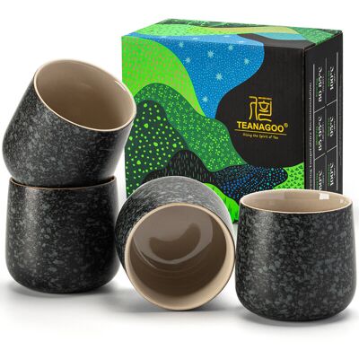 TEANAGOO Keramische Japanse Theekop, 7.2 oz/205 ml, Houtskool Grijs, H17, 4 Stuks/Doos, Aziatische Theekop Set, Nieuwjaarsuitverkoop, Top cadeau keuzes TEANAGOO Keramische Japanse Theekop, 7.2 oz/205 ml, Houtskool Grijs, H17, 4 Stuks/Doos, Aziatische Theekop Set, Nieuwjaarsuitverkoop, Top cadeau keuzes