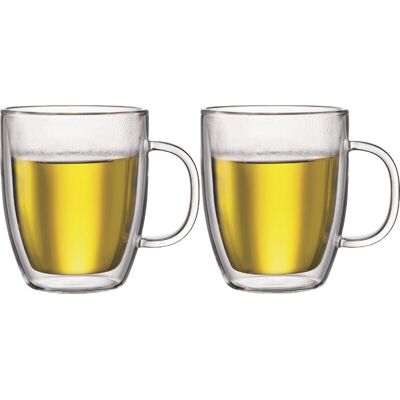 Bodum BISTRO dubbelwandige thermoglazen - verpakking van 2, 450 ml, transparant Bodum BISTRO dubbelwandige thermoglazen - verpakking van 2, 450 ml, transparant