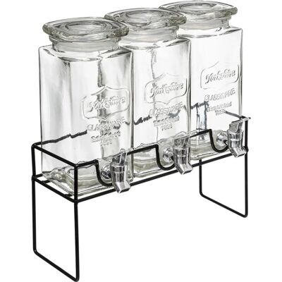 Secret de Gourmet Set van 3 glazen drankdispensers met standaard - 1,5 L Secret de Gourmet Set van 3 glazen drankdispensers met standaard - 1,5 L