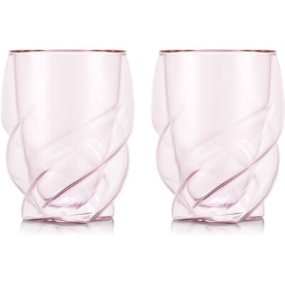 Bodum PAVINA PARIS dubbelwandige glazen - 270 ml, transparant roze, verpakking van 2 Bodum PAVINA PARIS dubbelwandige glazen - 270 ml, transparant roze, verpakking van 2